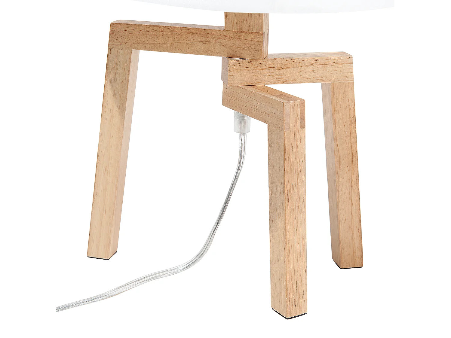 Lampa stołowa NALON Drewno dębowe Brązowy/ biały