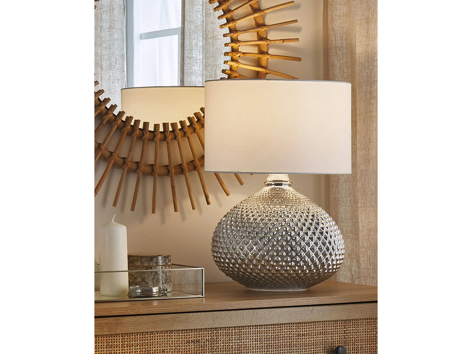 Lampe à poser MADON Verre Argenté