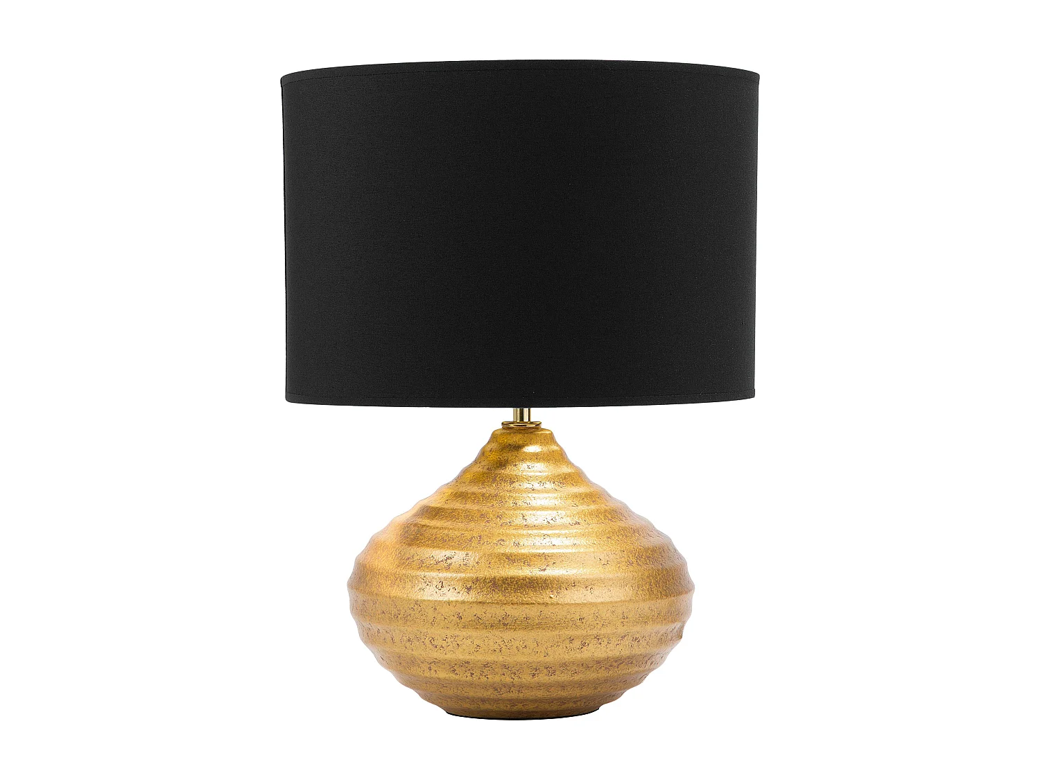 Tischlampe im Glamour Stil Keramik/Poly-Baumwolle gold/schwarz Kuban