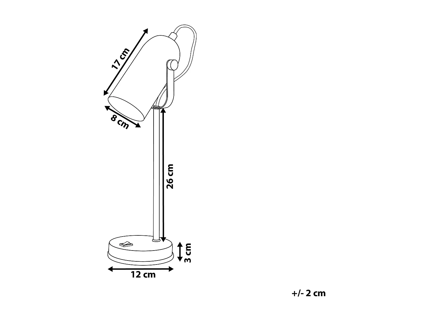 Lampa biurkowa TYRIA Regulowana Metal Czarny