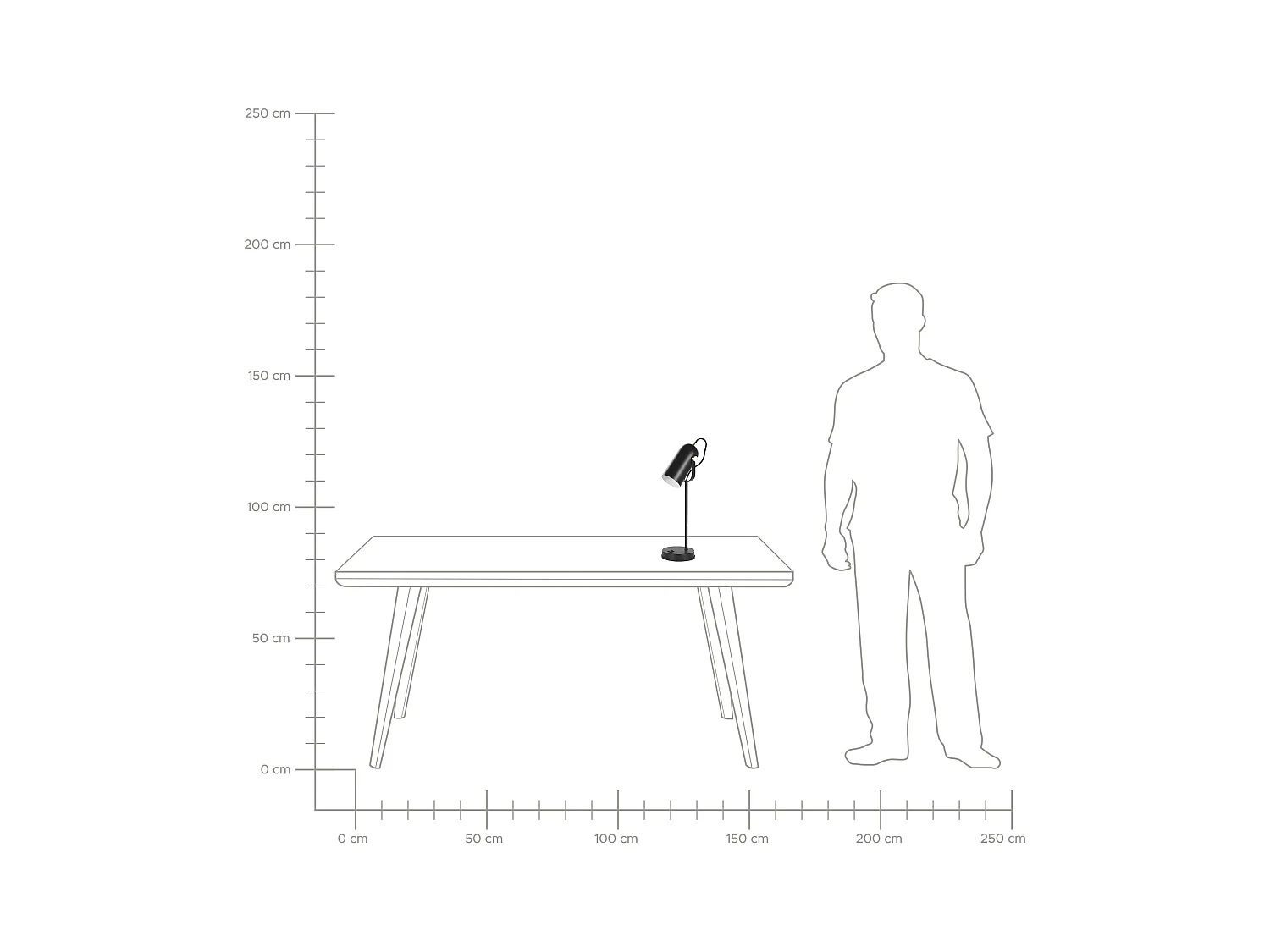 Lampa biurkowa TYRIA Regulowana Metal Czarny