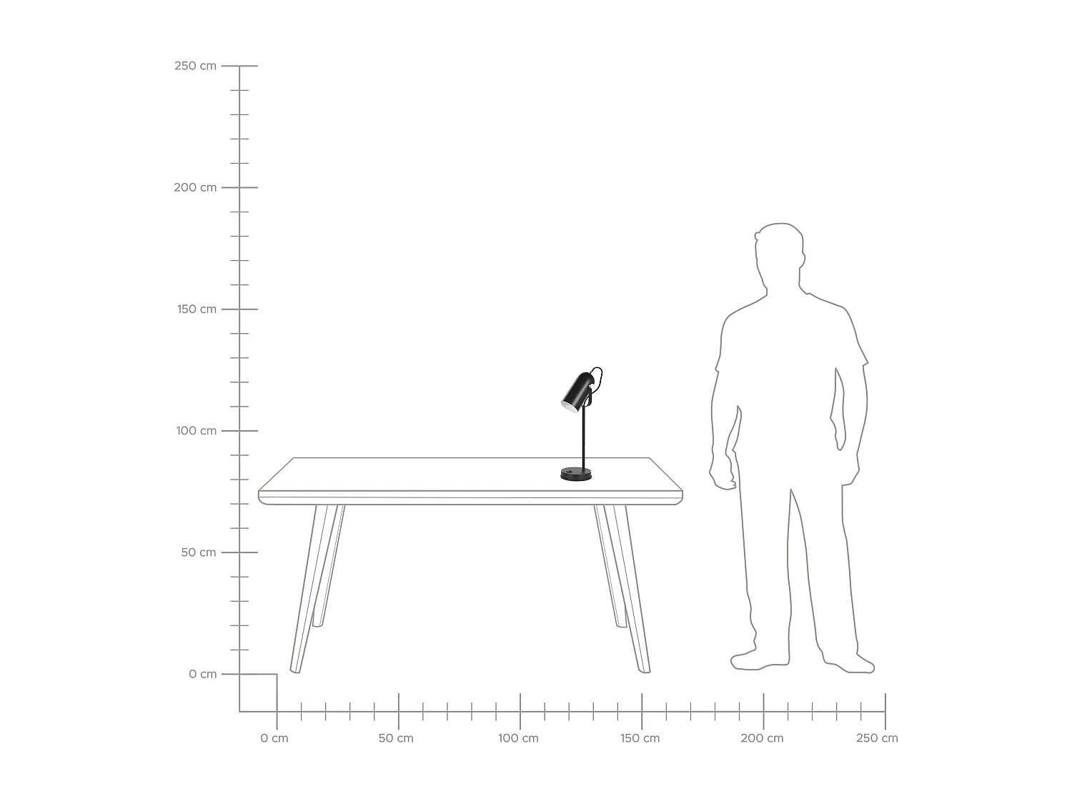 Lampa biurkowa TYRIA Regulowana Metal Czarny