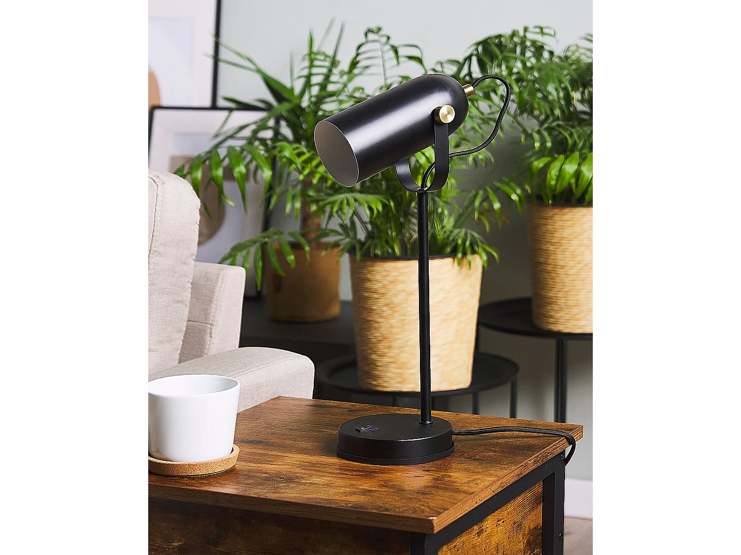 Lampe de bureau TYRIA Réglable Métal Noir