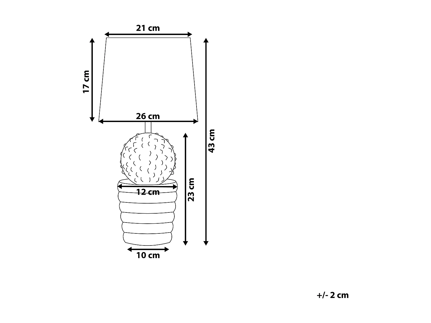 Verspielte Tischlampe Kaktus-Optik gold/weiß Velise