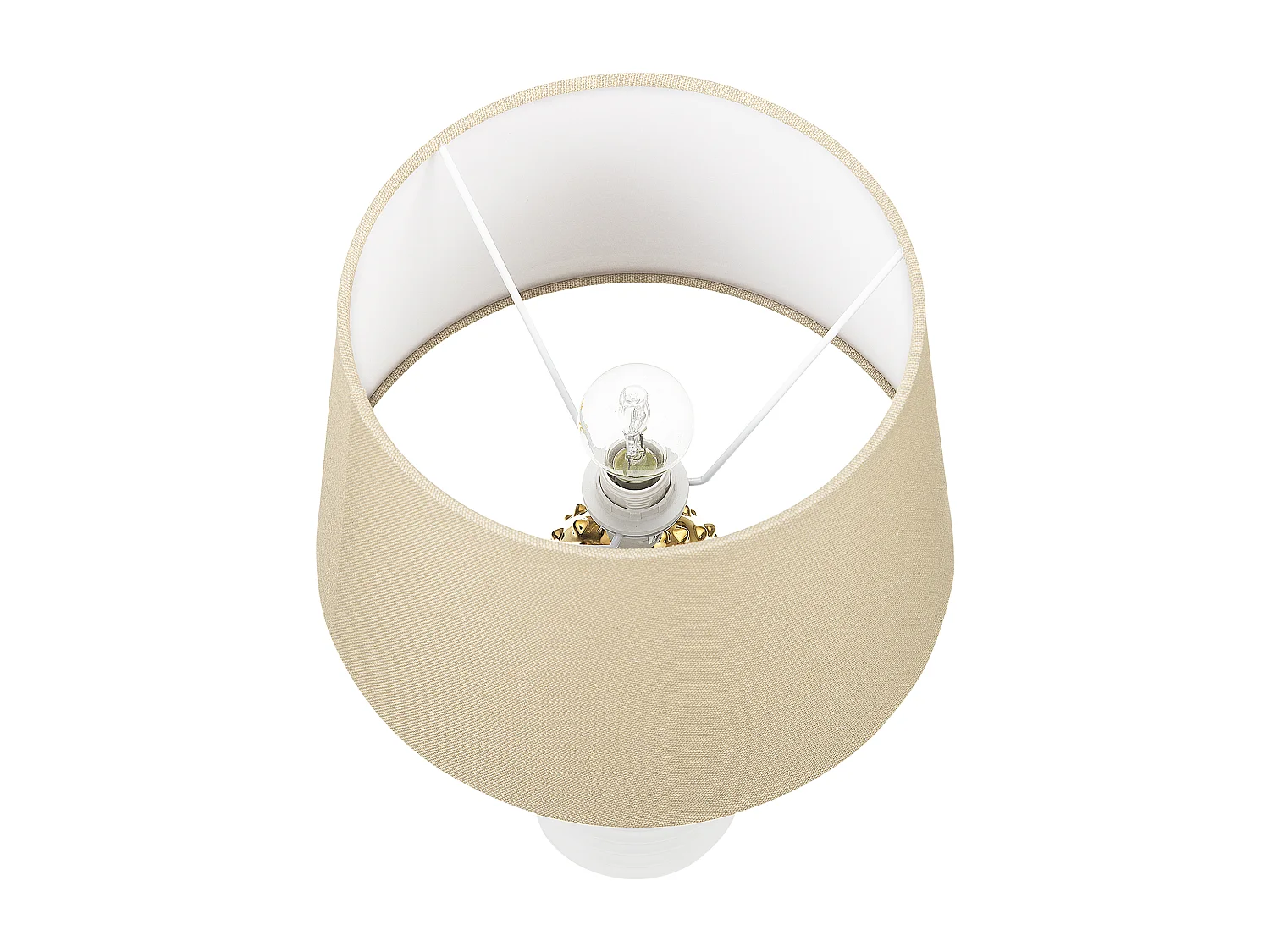 Verspielte Tischlampe Kaktus-Optik gold/weiß Velise