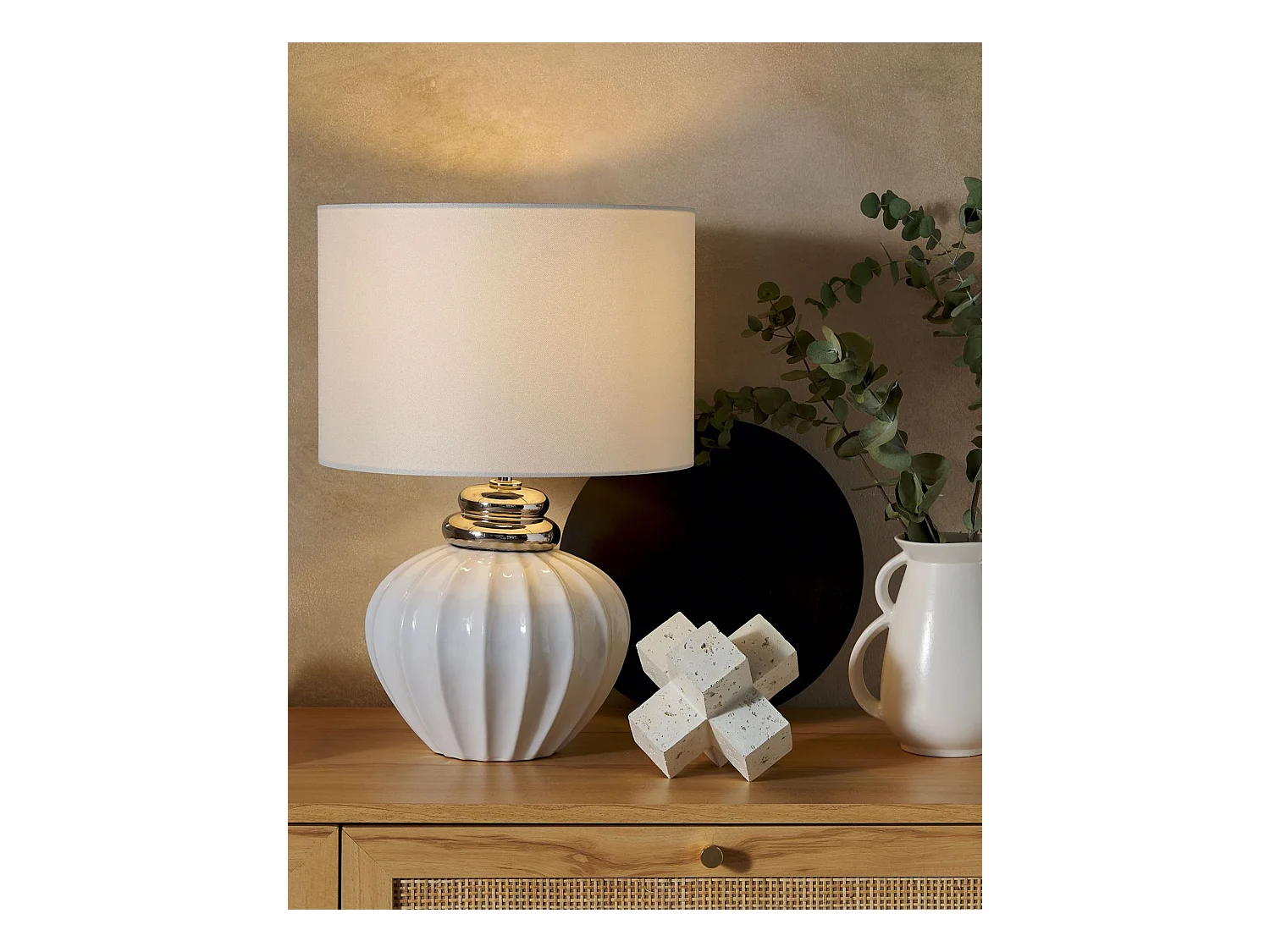 Lampa stołowa NERIS Ceramika Biały