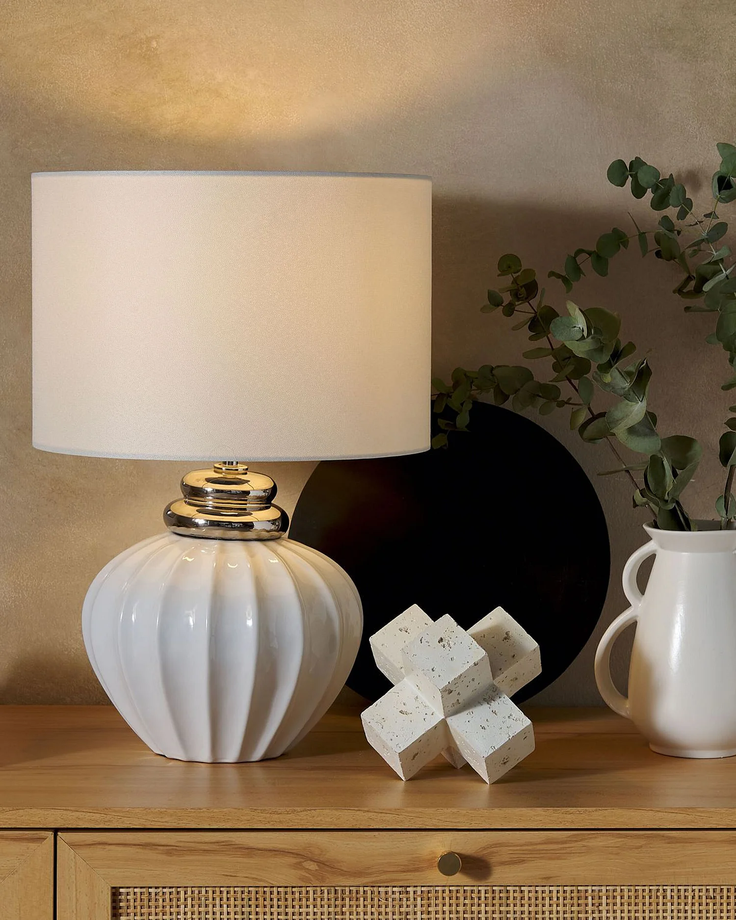 Lampada da tavolo NERIS Ceramica Bianco