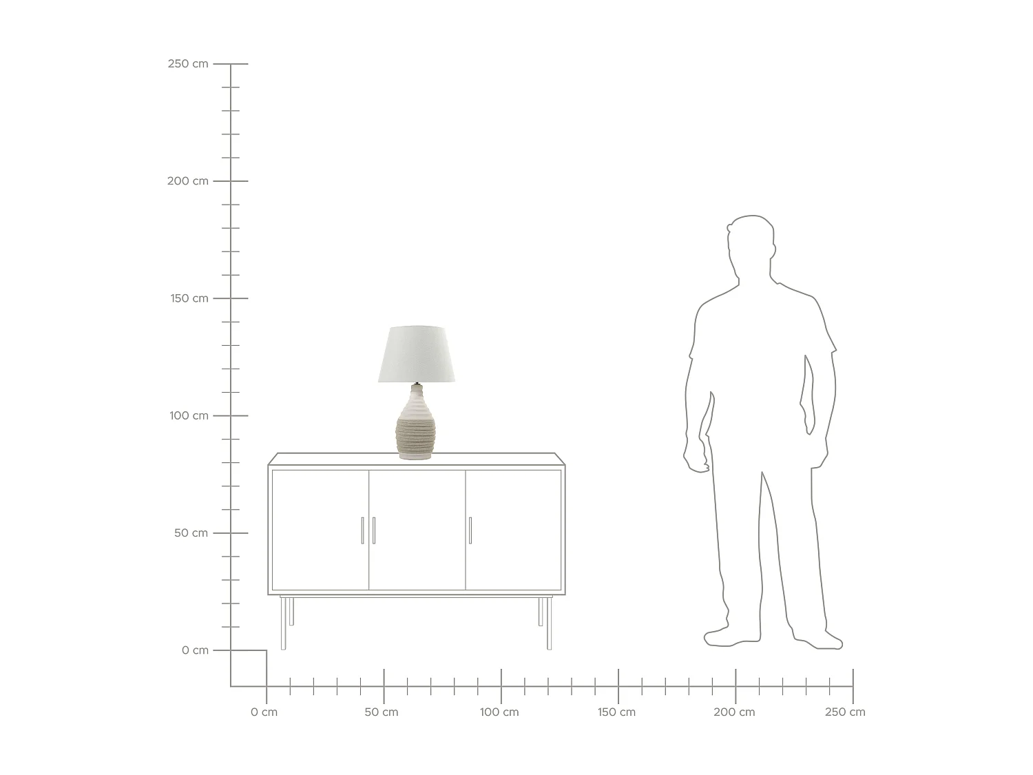 Lampe à poser TORMES Porcelaine Beige clair