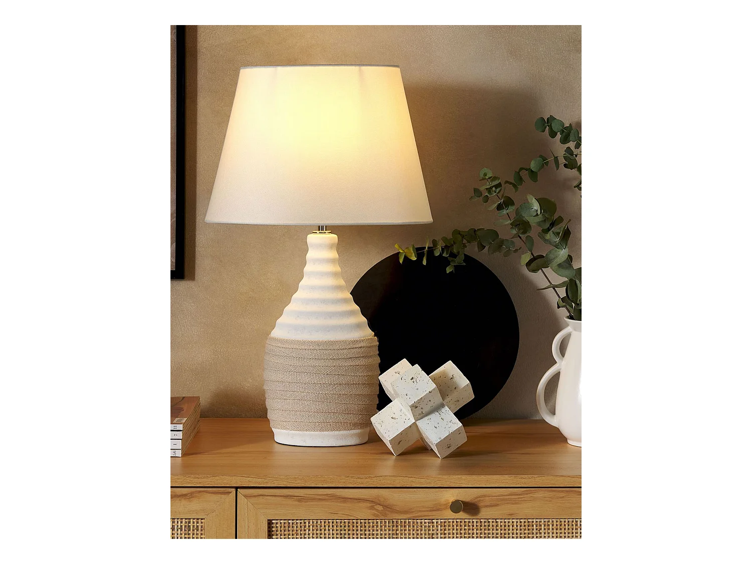 Tafellamp TORMES Porselein Lichtbeige