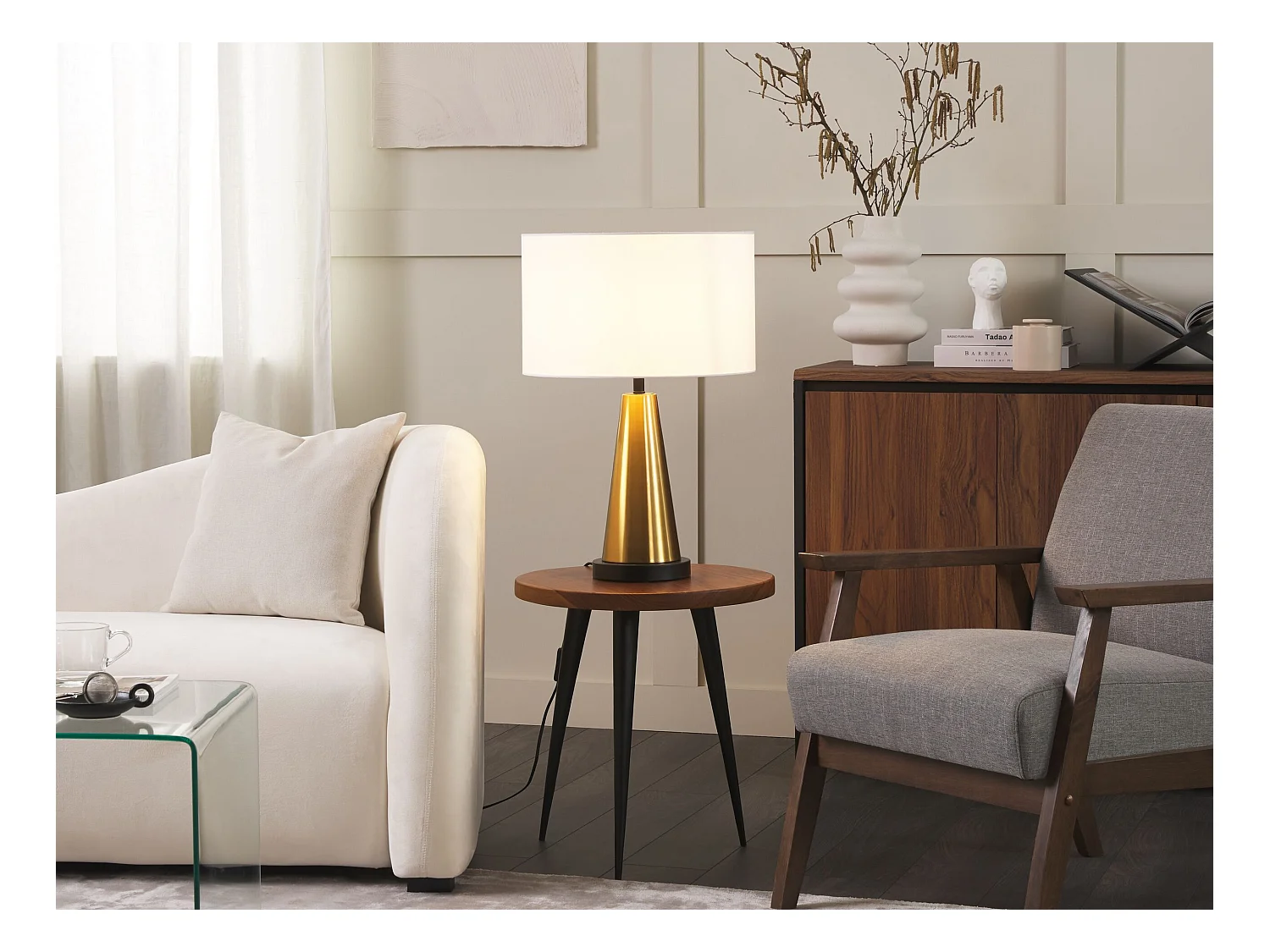 Lampe à poser SANDON Métal Doré