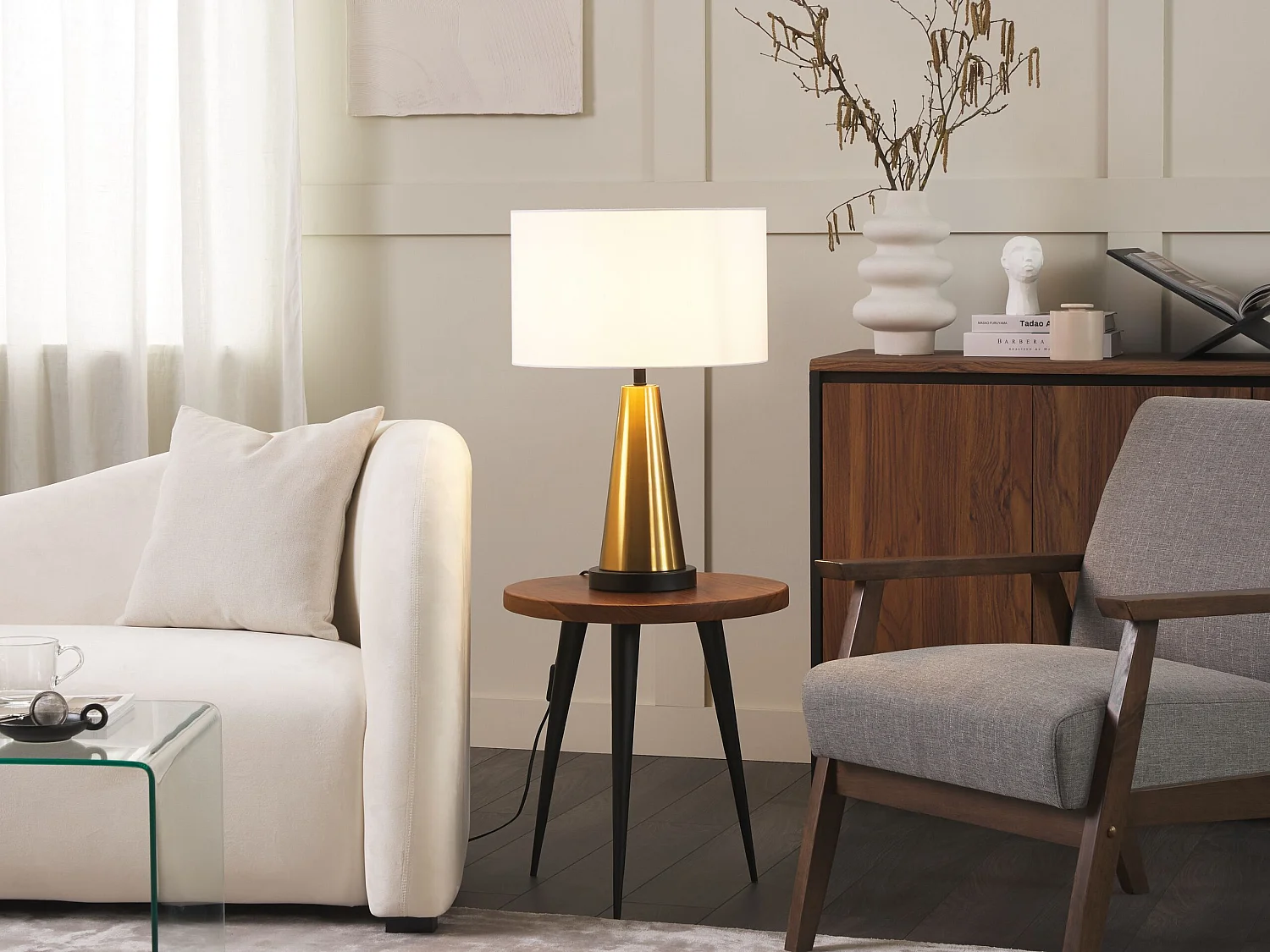 Candeeiro de mesa SANDON Metal Dourado