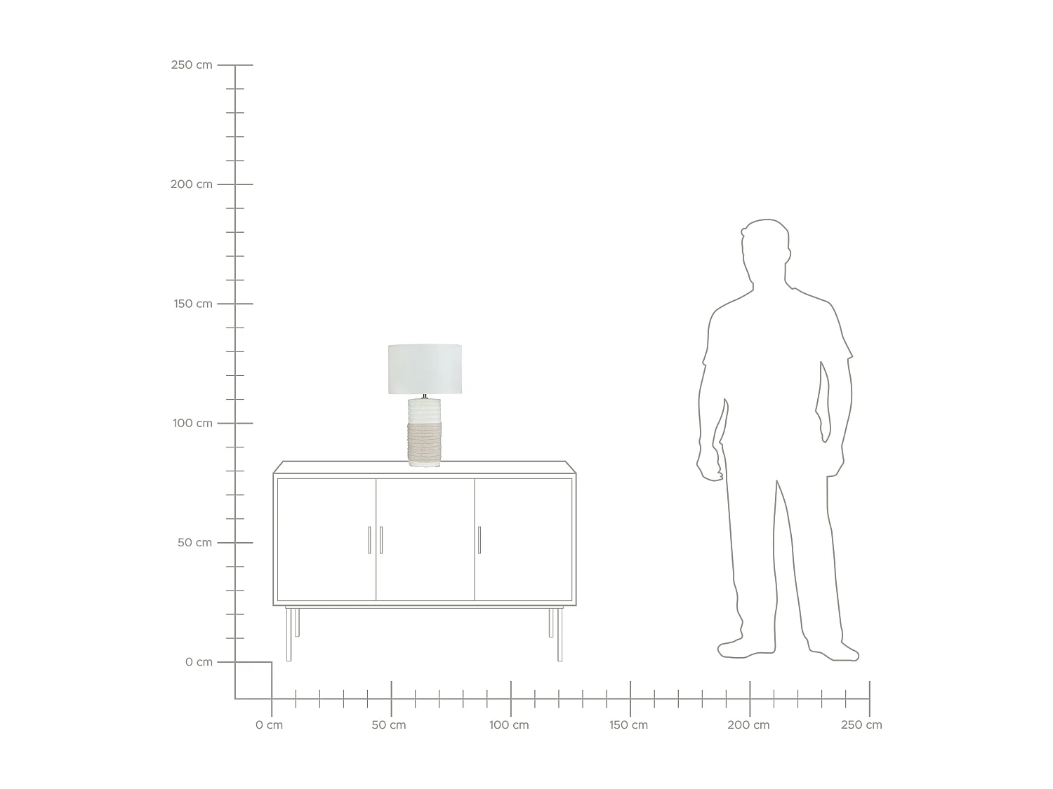 Lampada da tavolo NAVIA Porcellana Beige chiaro