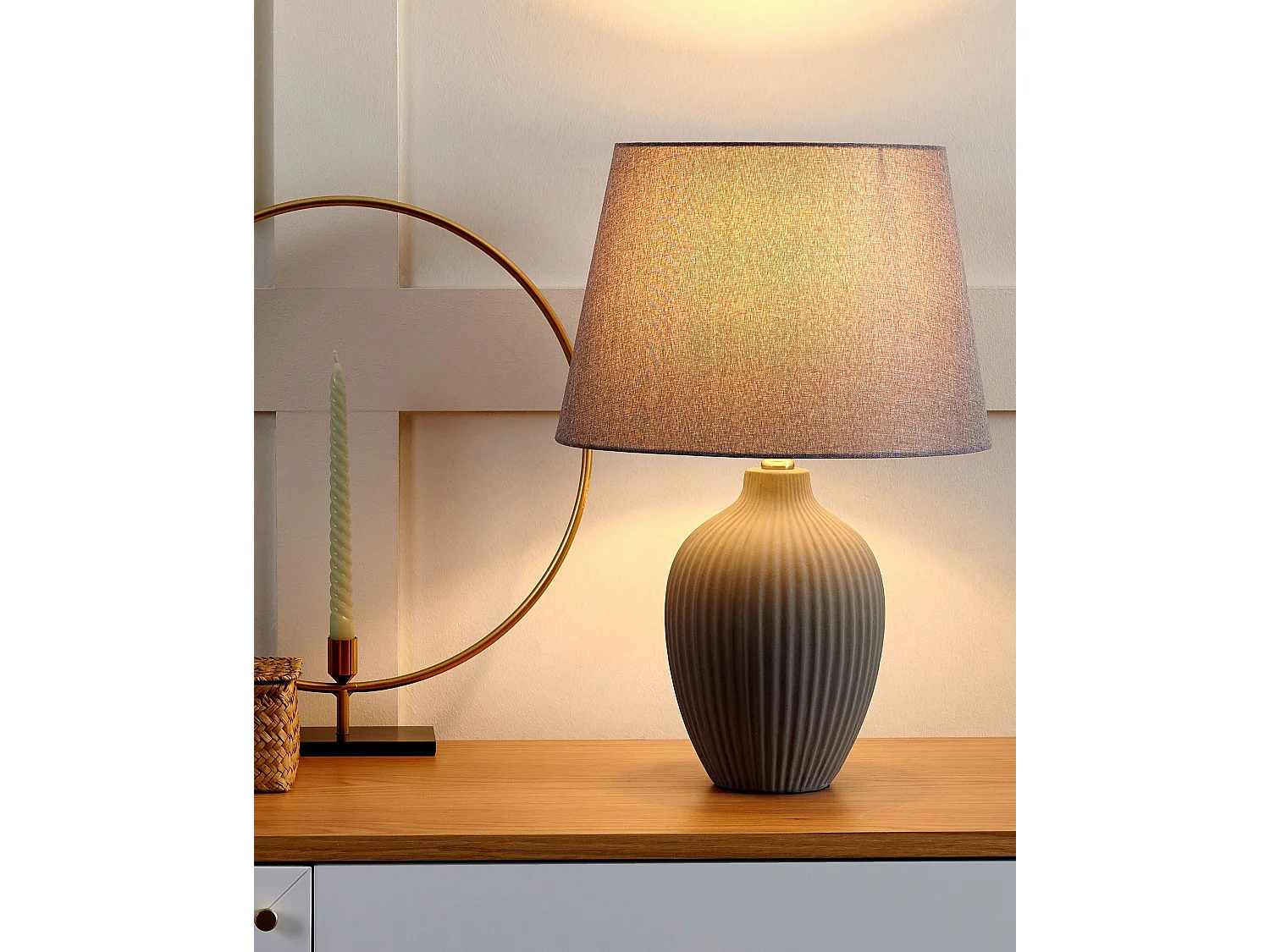 Lampe à poser FERGUS Céramique Gris