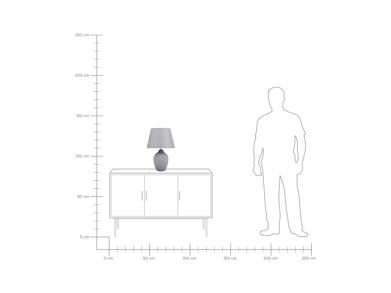 Tischleuchte FERGUS Keramik Grau