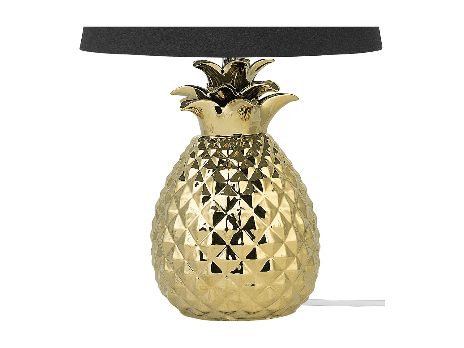 Stilvolle Tischleuchte Lampenfuß in Ananas Form gold/schwarz Keramik/Polyester