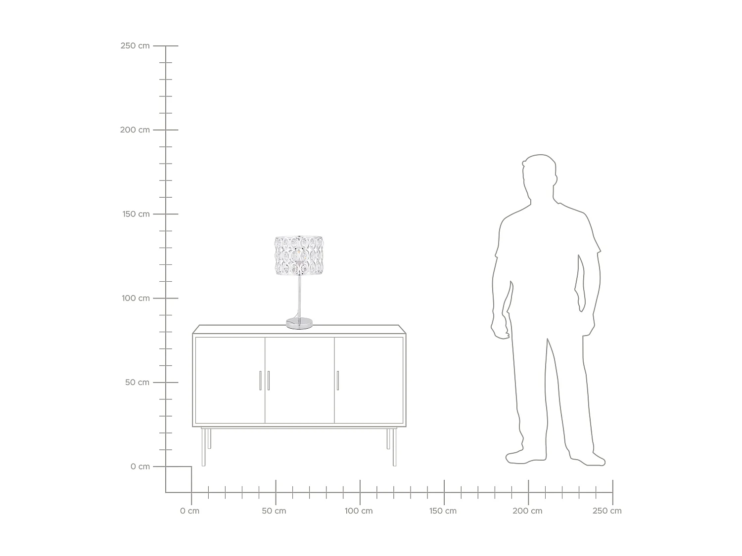 Tischleuchte TENNA Kristall Silber