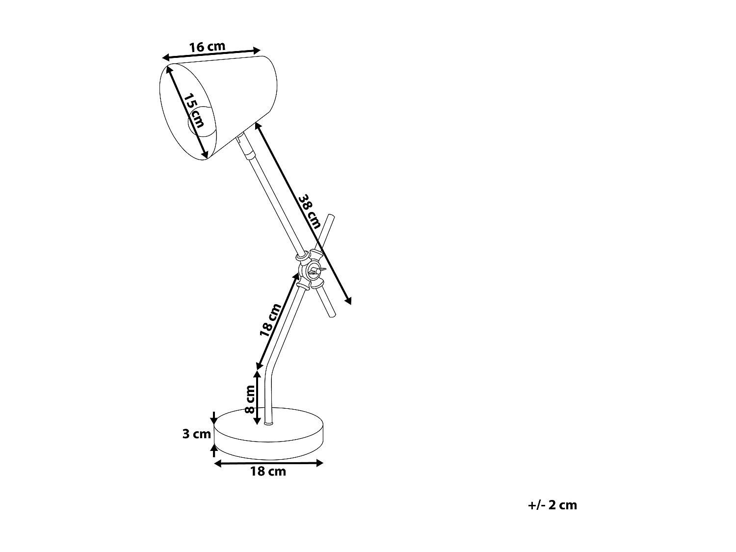 Lampe de bureau HORTON Réglable Métal Noir