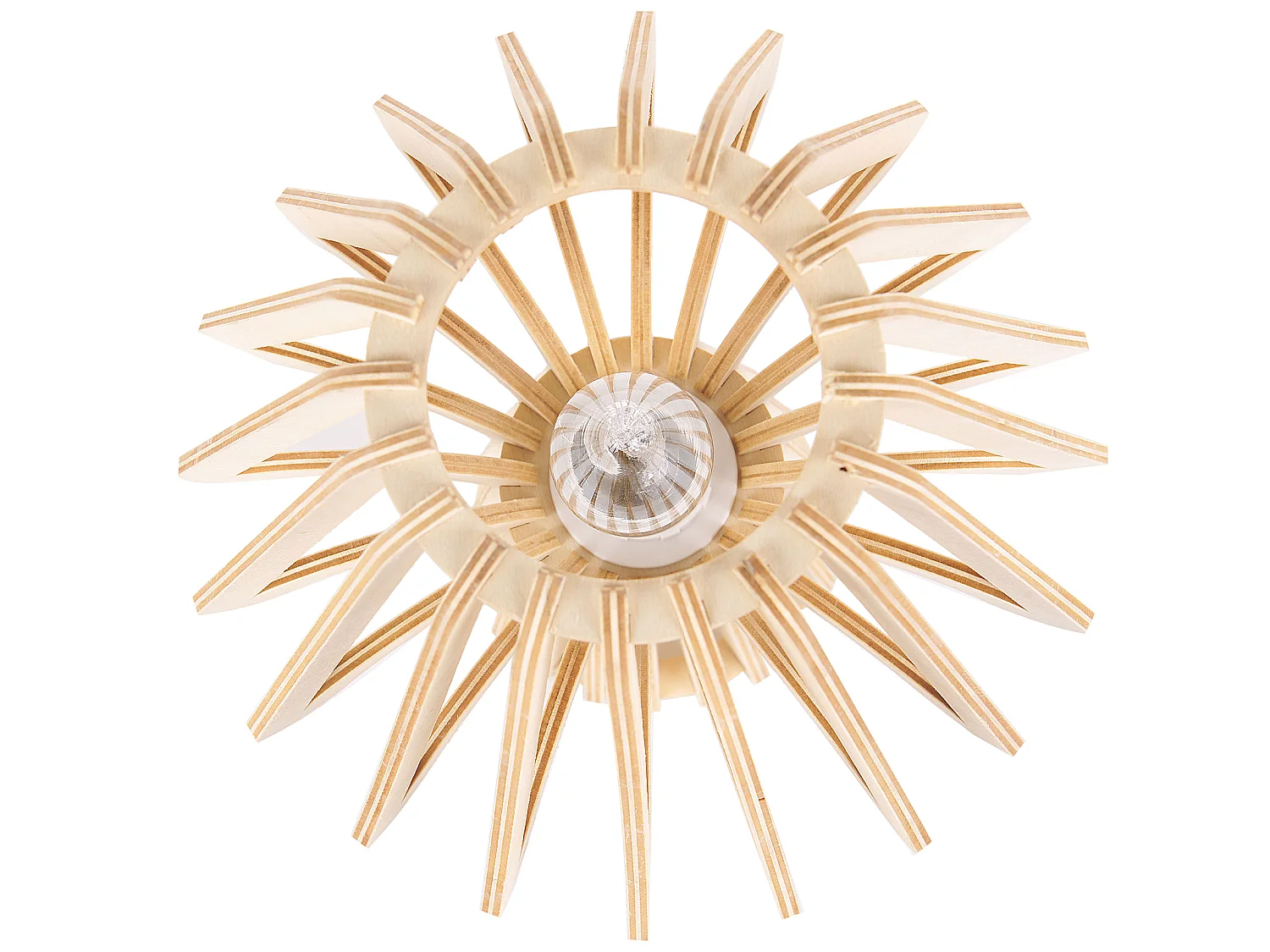 Lampe à poser effet bois clair 28 cm CLYDE