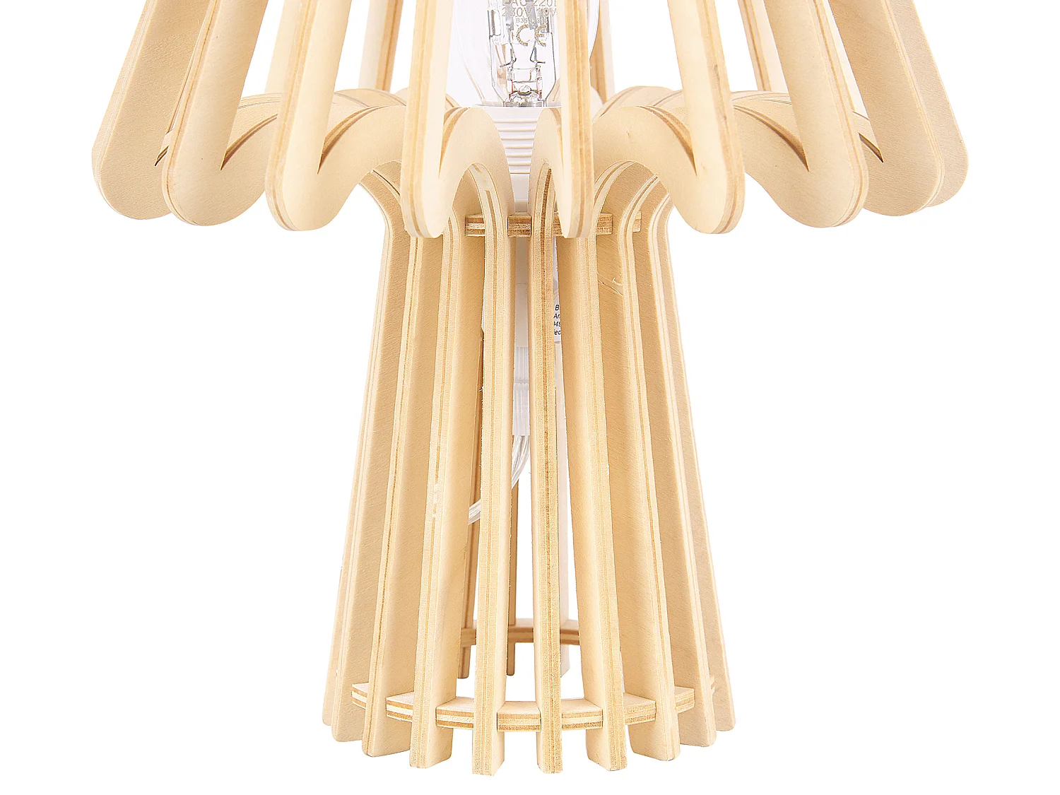 Lampe à poser effet bois clair 28 cm CLYDE