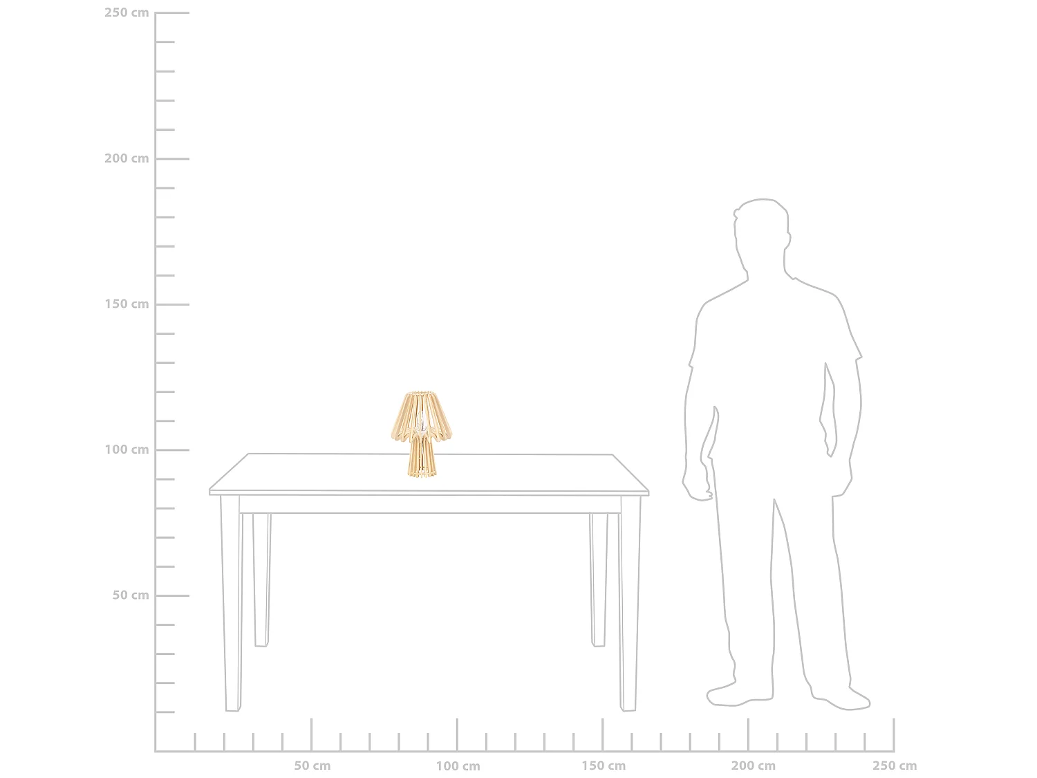 Lampe à poser effet bois clair 28 cm CLYDE