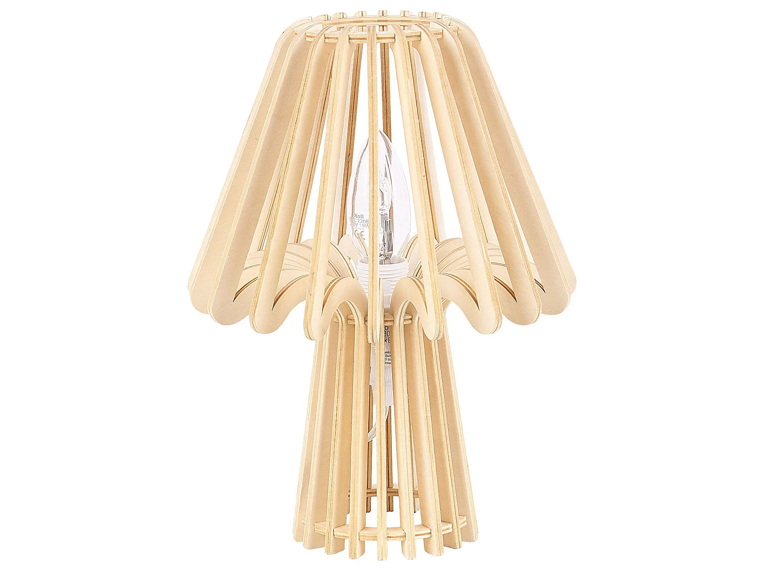 Lampe à poser effet bois clair 28 cm CLYDE