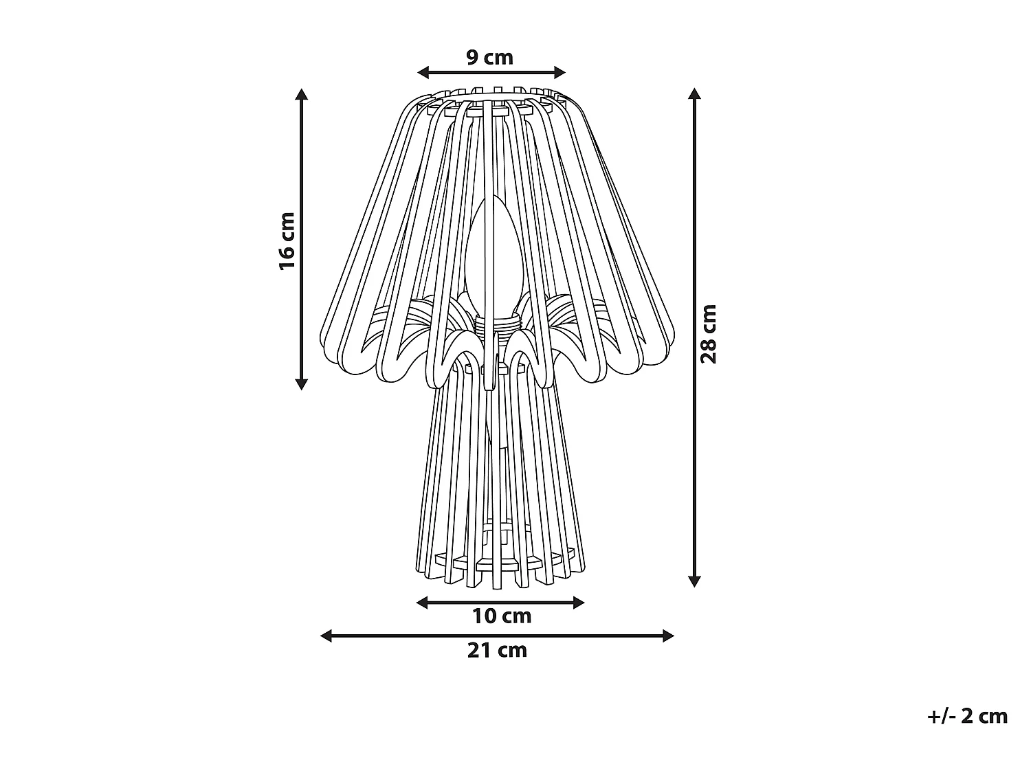 Lampe à poser effet bois clair 28 cm CLYDE