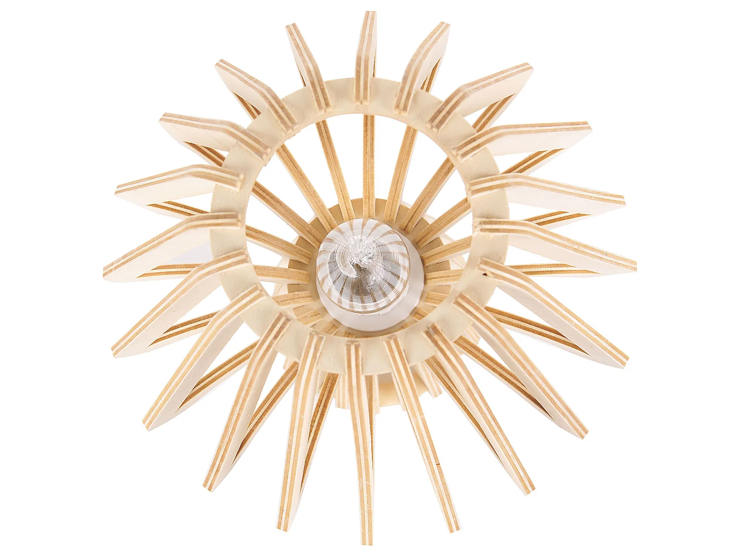 Lampe à poser effet bois clair 28 cm CLYDE