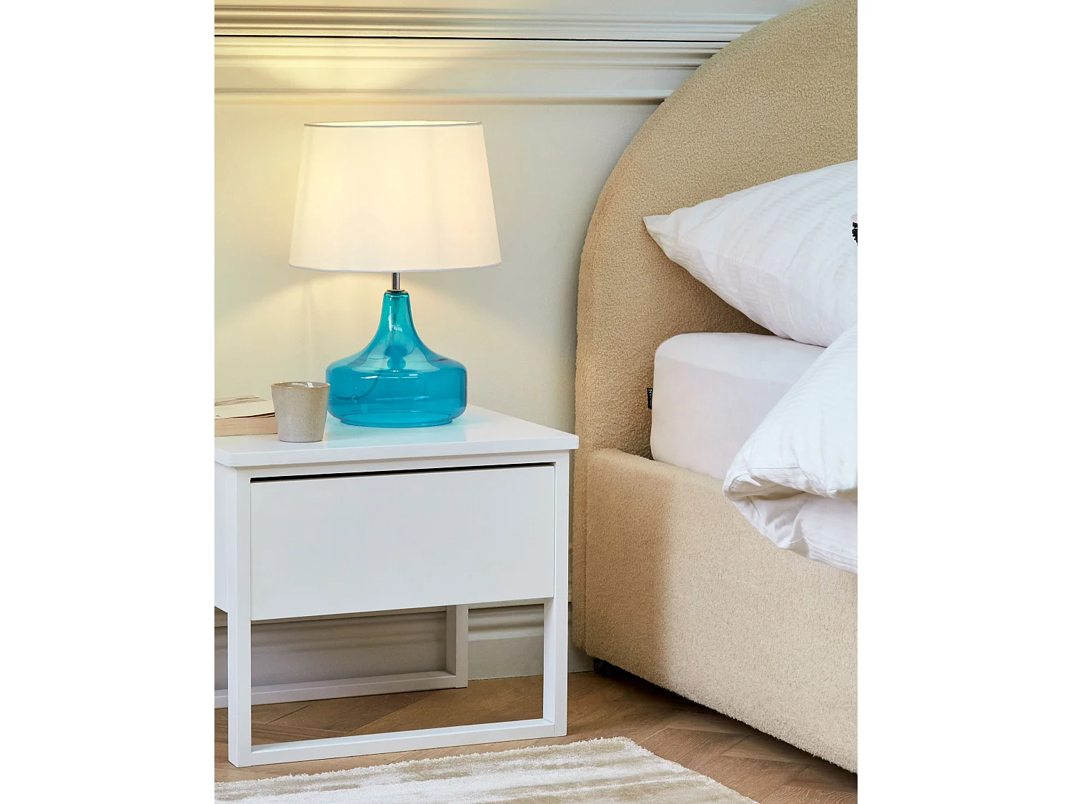 Lampa stołowa ERZEN Szkło Niebieski