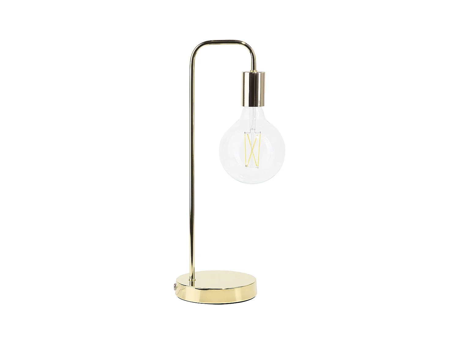 Tischlampe im industriellen Stil Lampenschirm als Glühbirne gold Savena