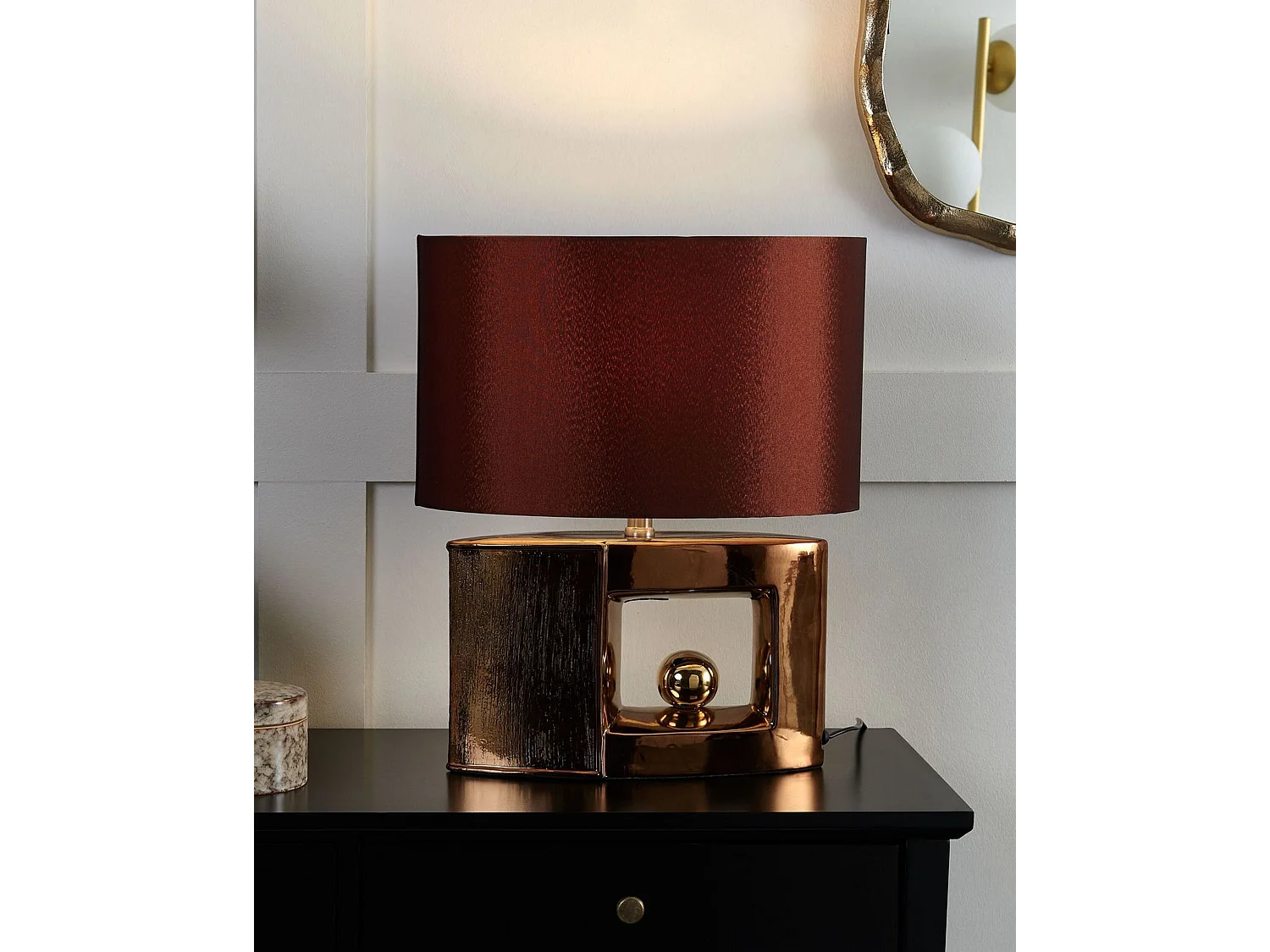 Lampe à poser DUERO Porcelaine Marron