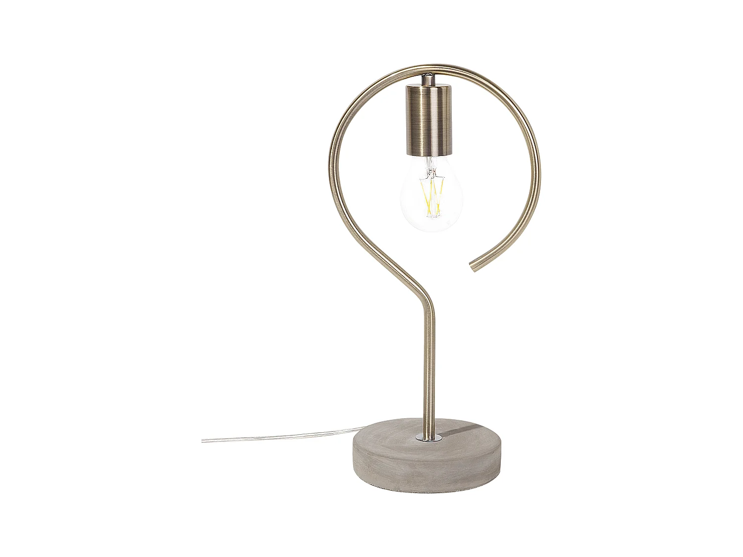 Minimalistische Tischlampe offener Lampenschirm Metall/Beton messing Jucar