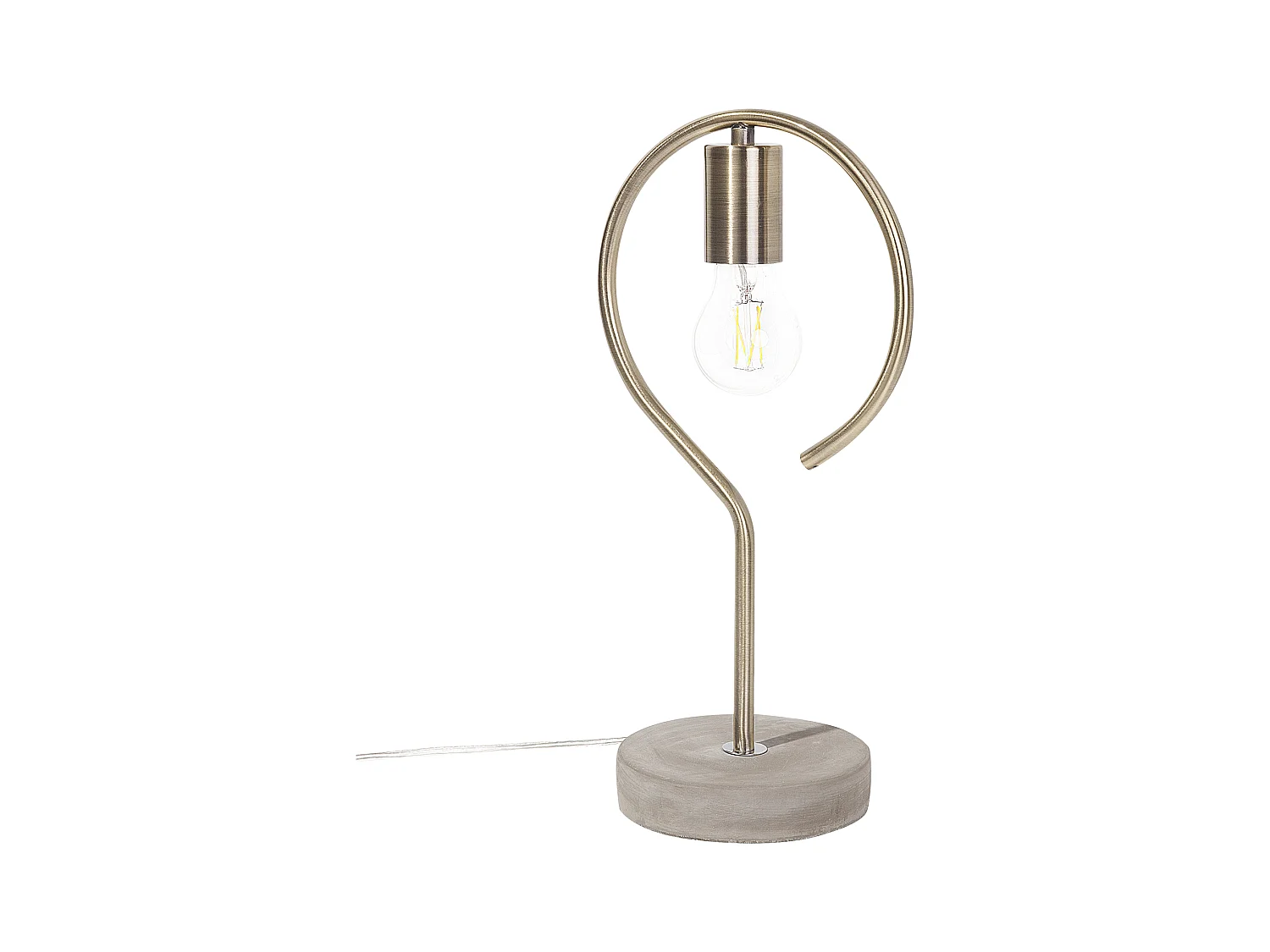 Minimalistische Tischlampe offener Lampenschirm Metall/Beton messing Jucar