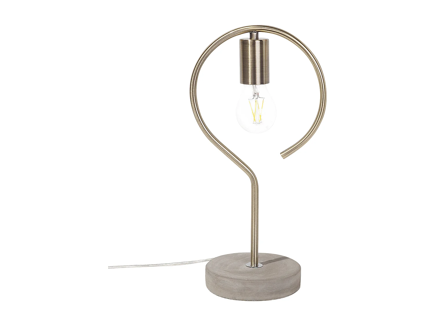 Minimalistische Tischlampe offener Lampenschirm Metall/Beton messing Jucar