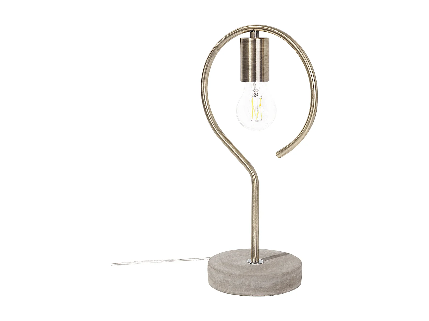 Minimalistische Tischlampe offener Lampenschirm Metall/Beton messing Jucar