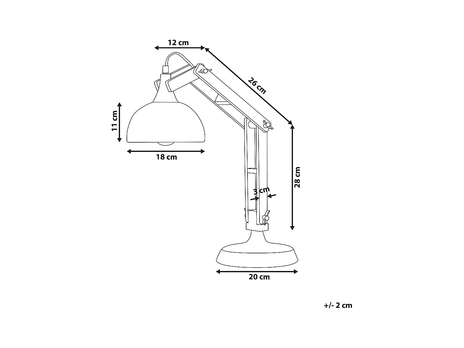 Candeeiro de secretária SALADO Ajustável Madeira Cobre