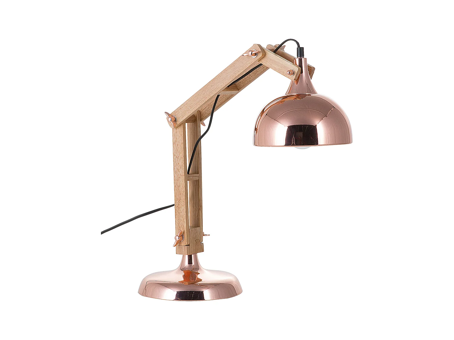 Lampe de bureau SALADO Réglable Bois Cuivré
