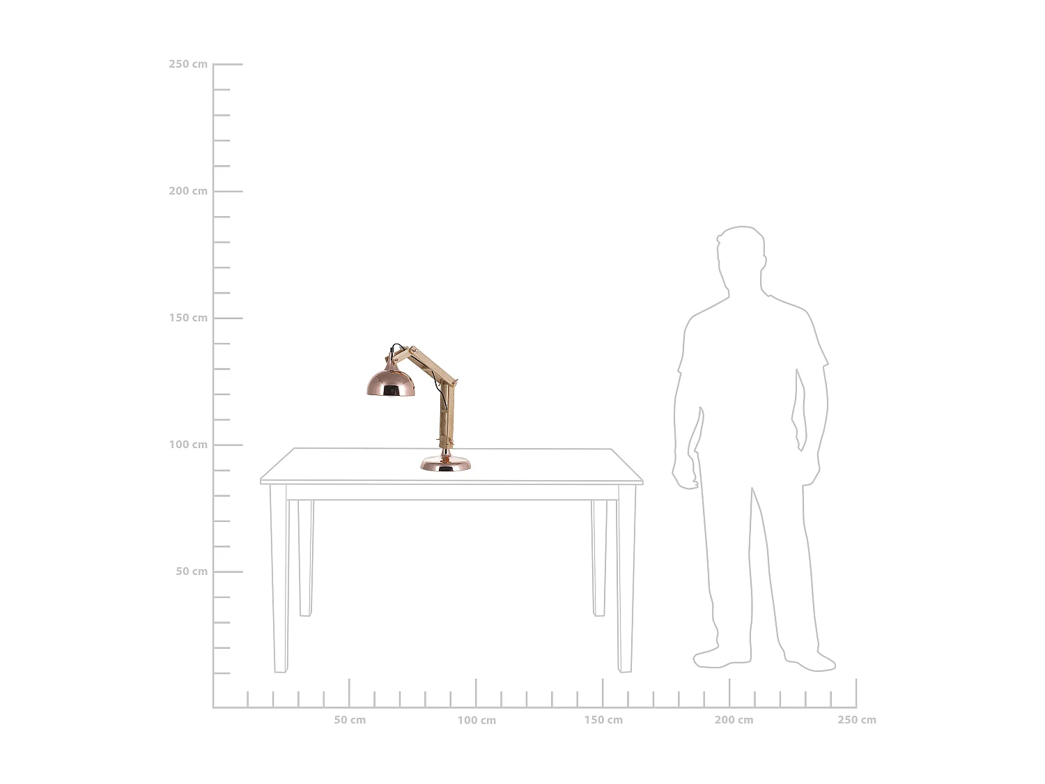 Lampa biurkowa SALADO Regulowana Drewno Miedziany