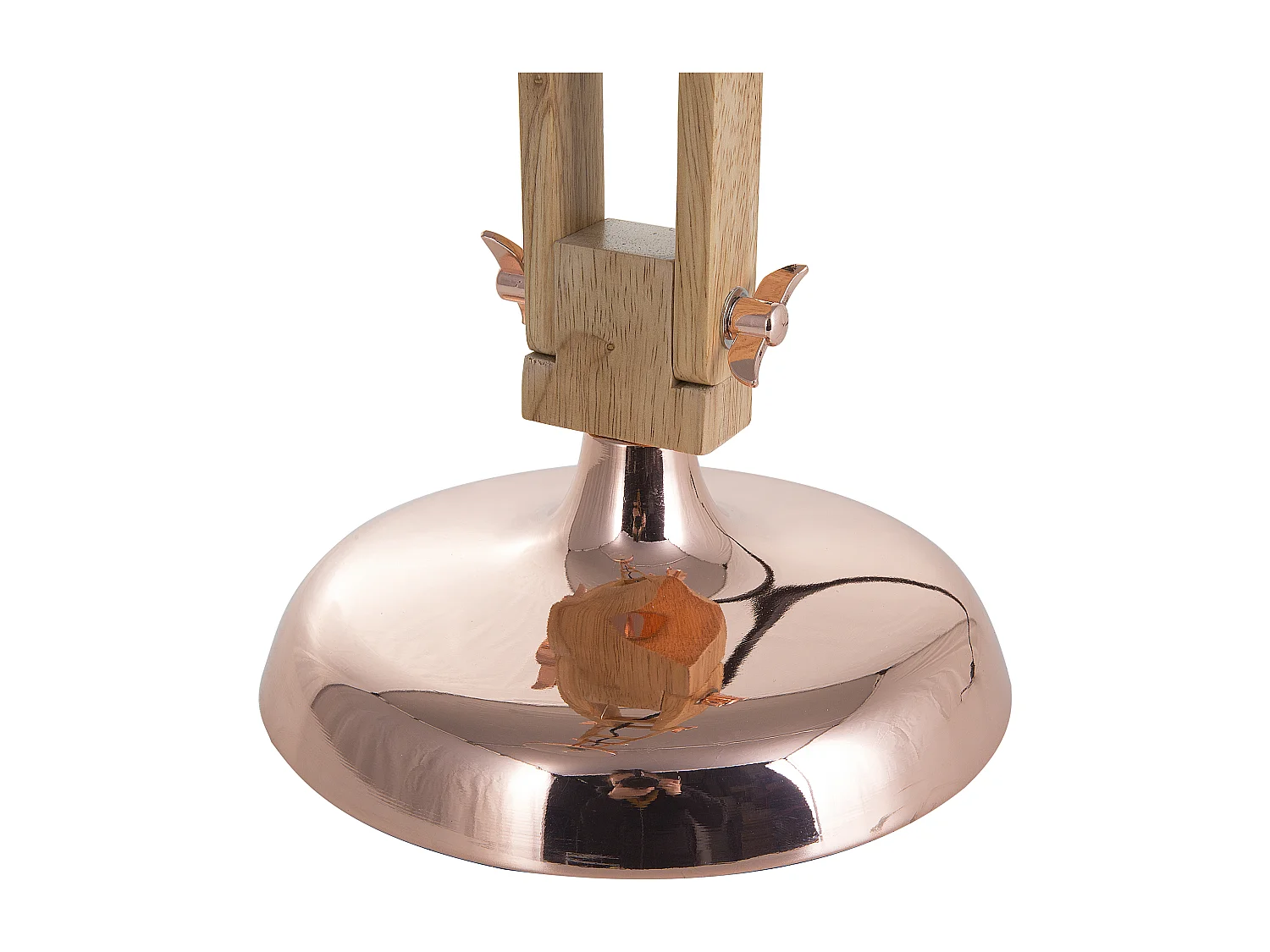 Schreibtischlampe SALADO verstellbar Holz Kupfer