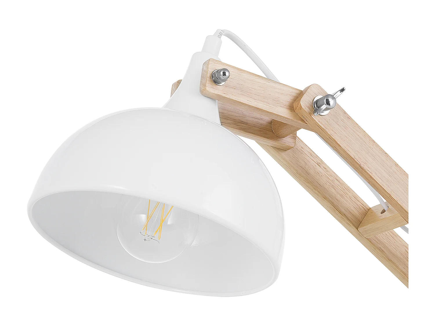 Lampa biurkowa SALADO Regulowana Drewno Biały