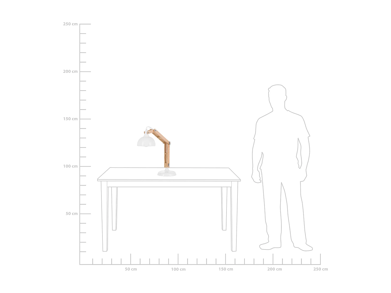 Lampa biurkowa SALADO Regulowana Drewno Biały