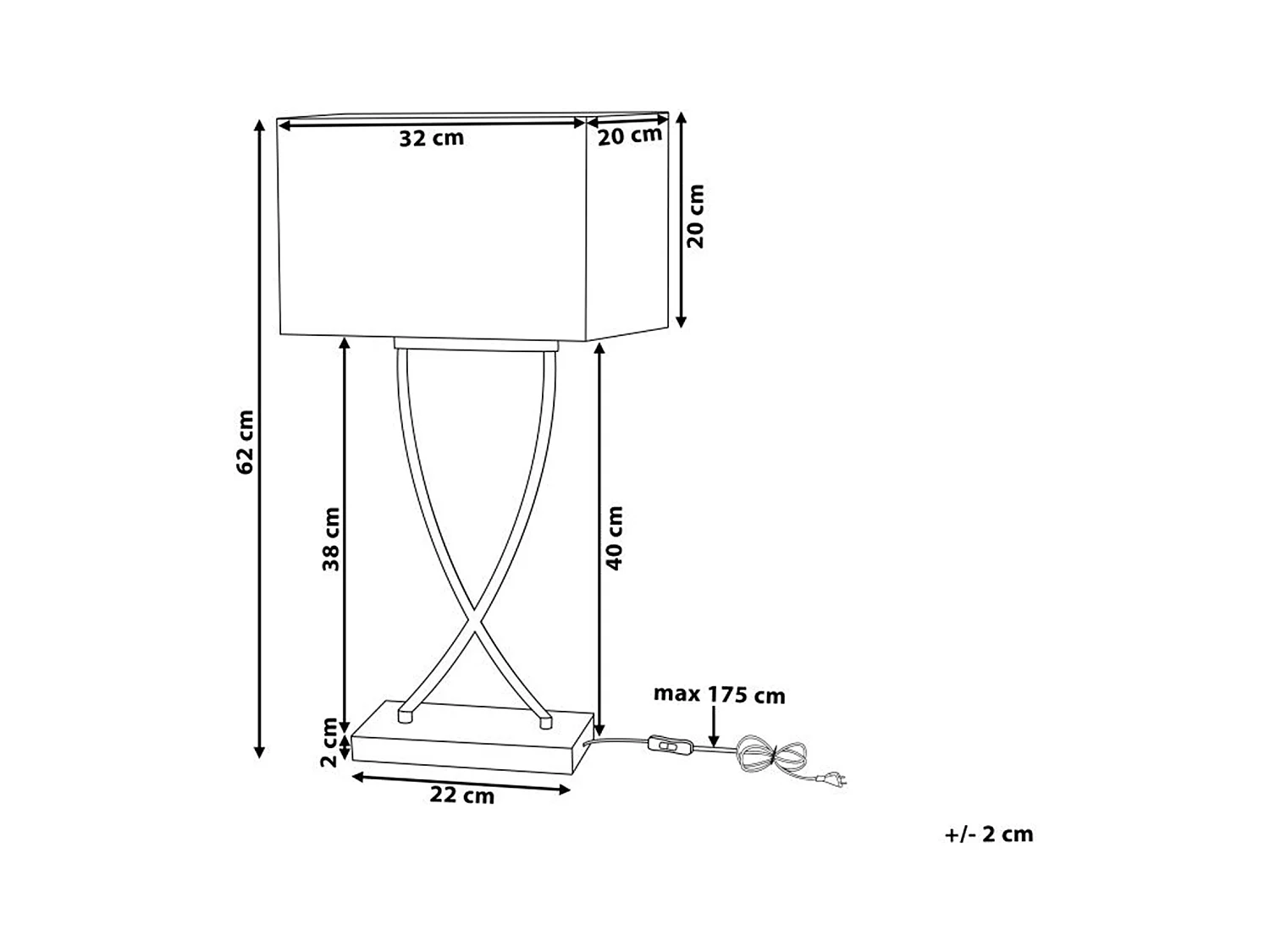 Lámpara de mesa YASUNI Metal Blanco