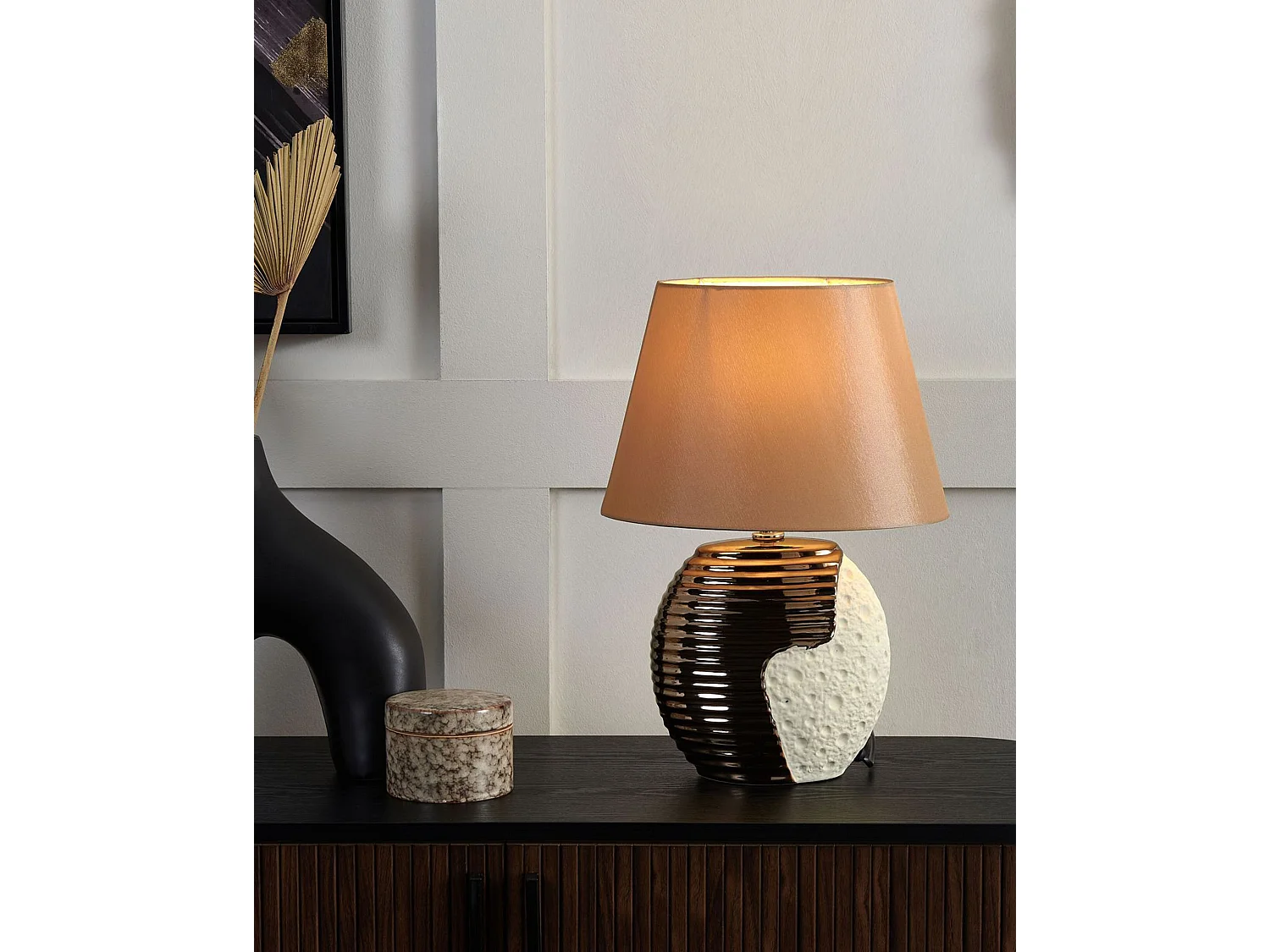 Lampe à poser ESLA Porcelaine Beige