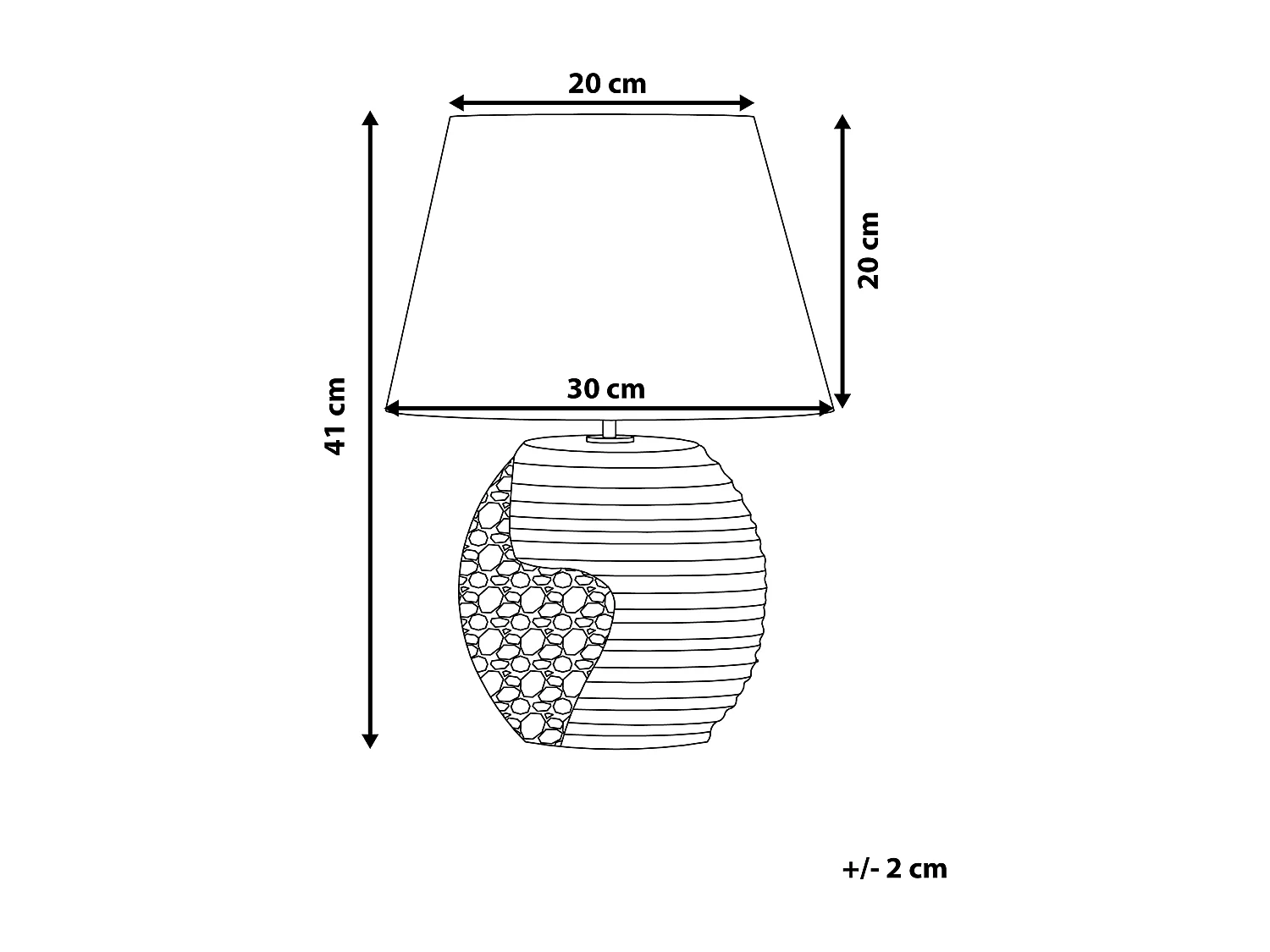 Klassische Tischlampe Porzellan / Kunstseide messing und beige Esla