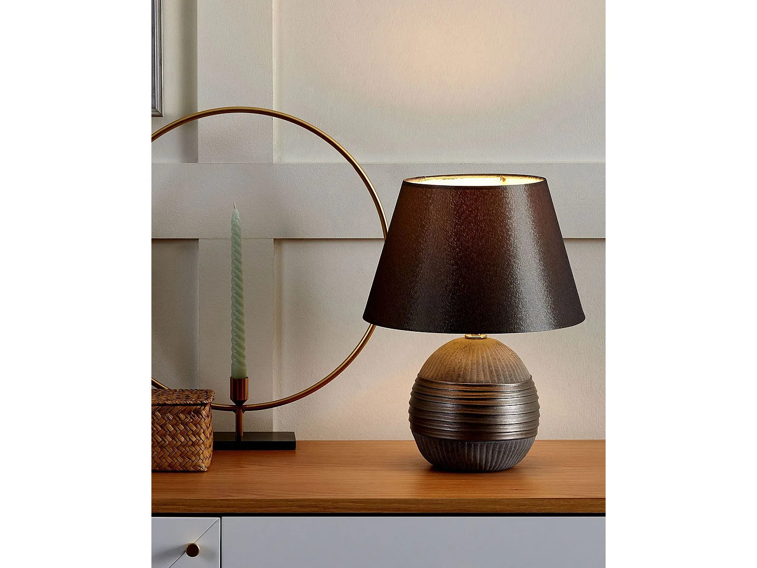 Lampe à poser SADO Porcelaine Gris