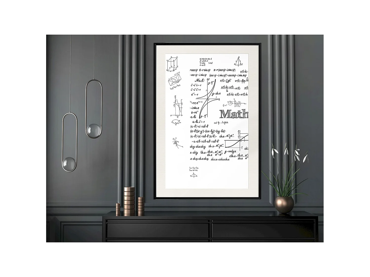 Tableau cadre Formules mathématiques - 40 x 60 cm