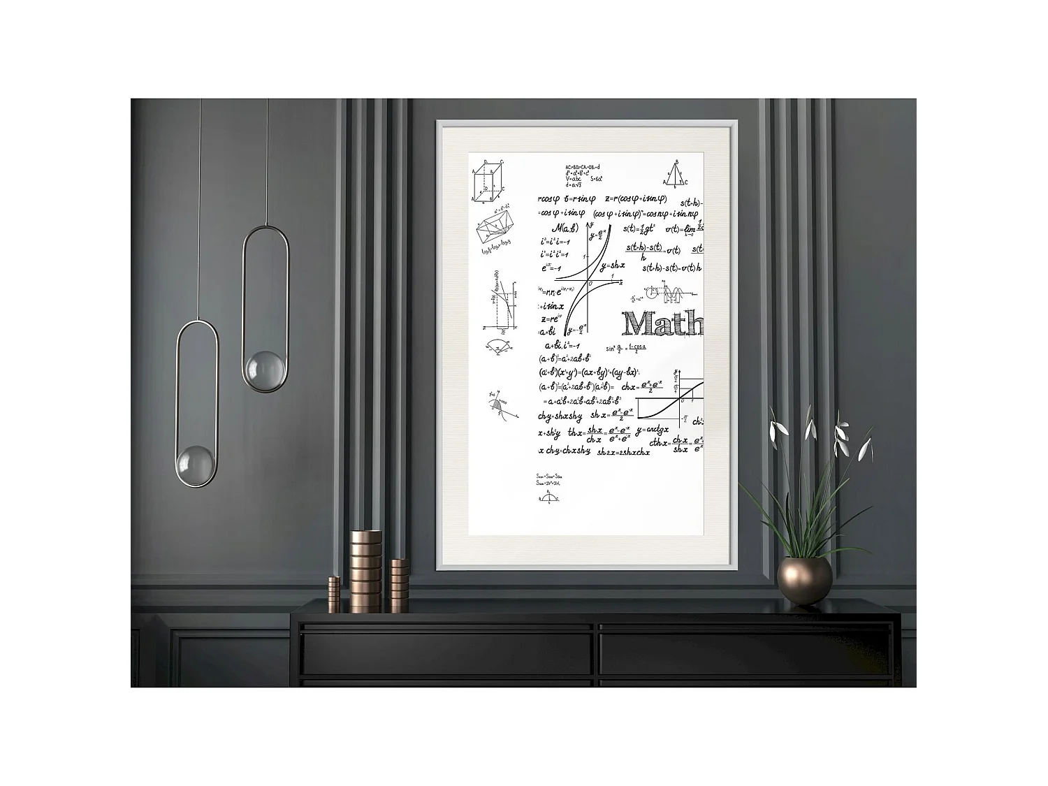 Tableau cadre Formules mathématiques - 40 x 60 cm