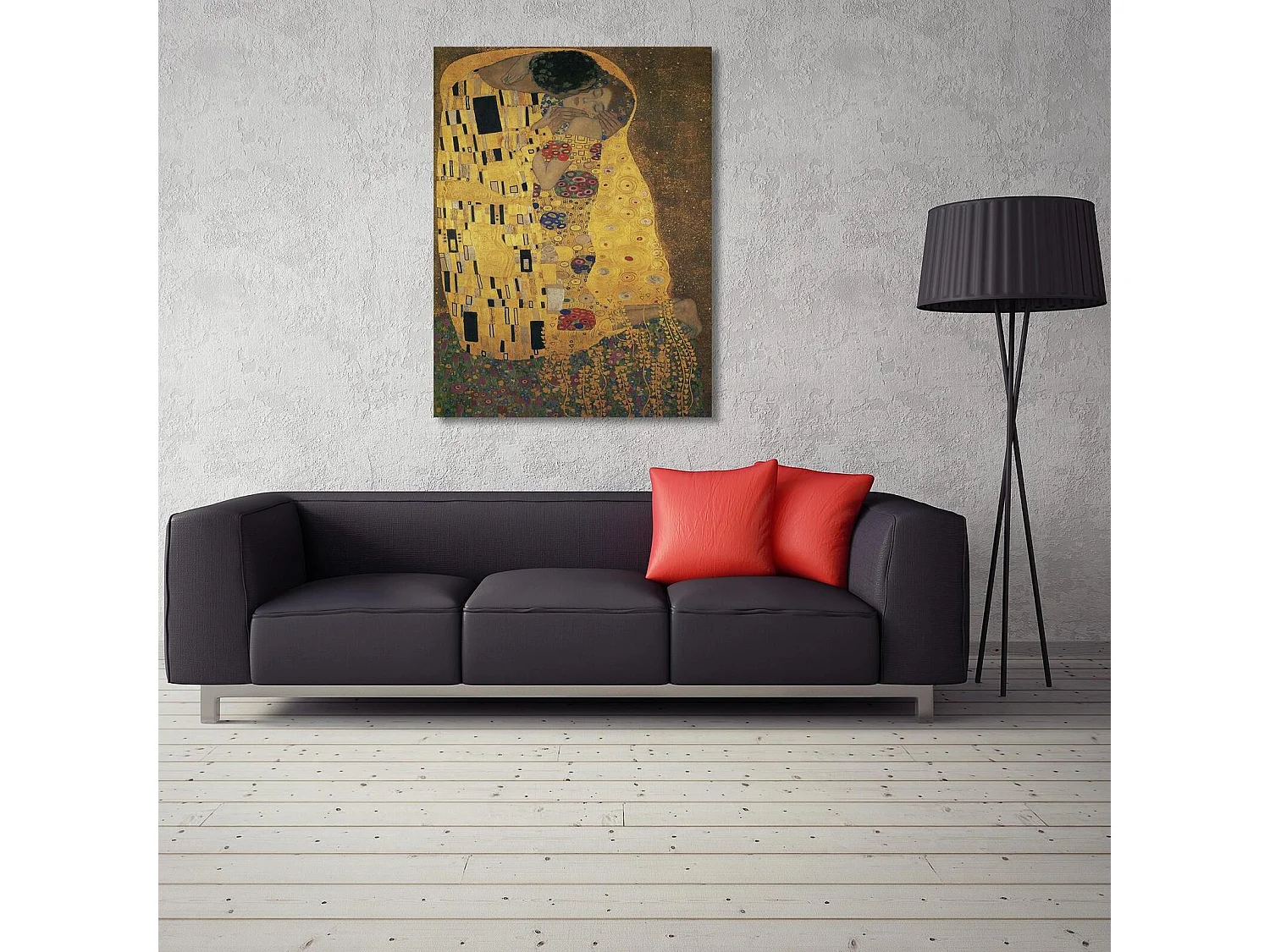 Tableau image de reproduction de bois g. Klimt - « le baiser » - 50 x 70 cm