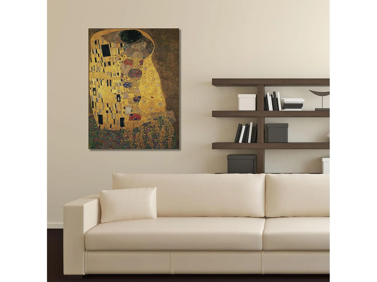 Tableau image de reproduction de bois g. Klimt - « le baiser » - 50 x 70 cm