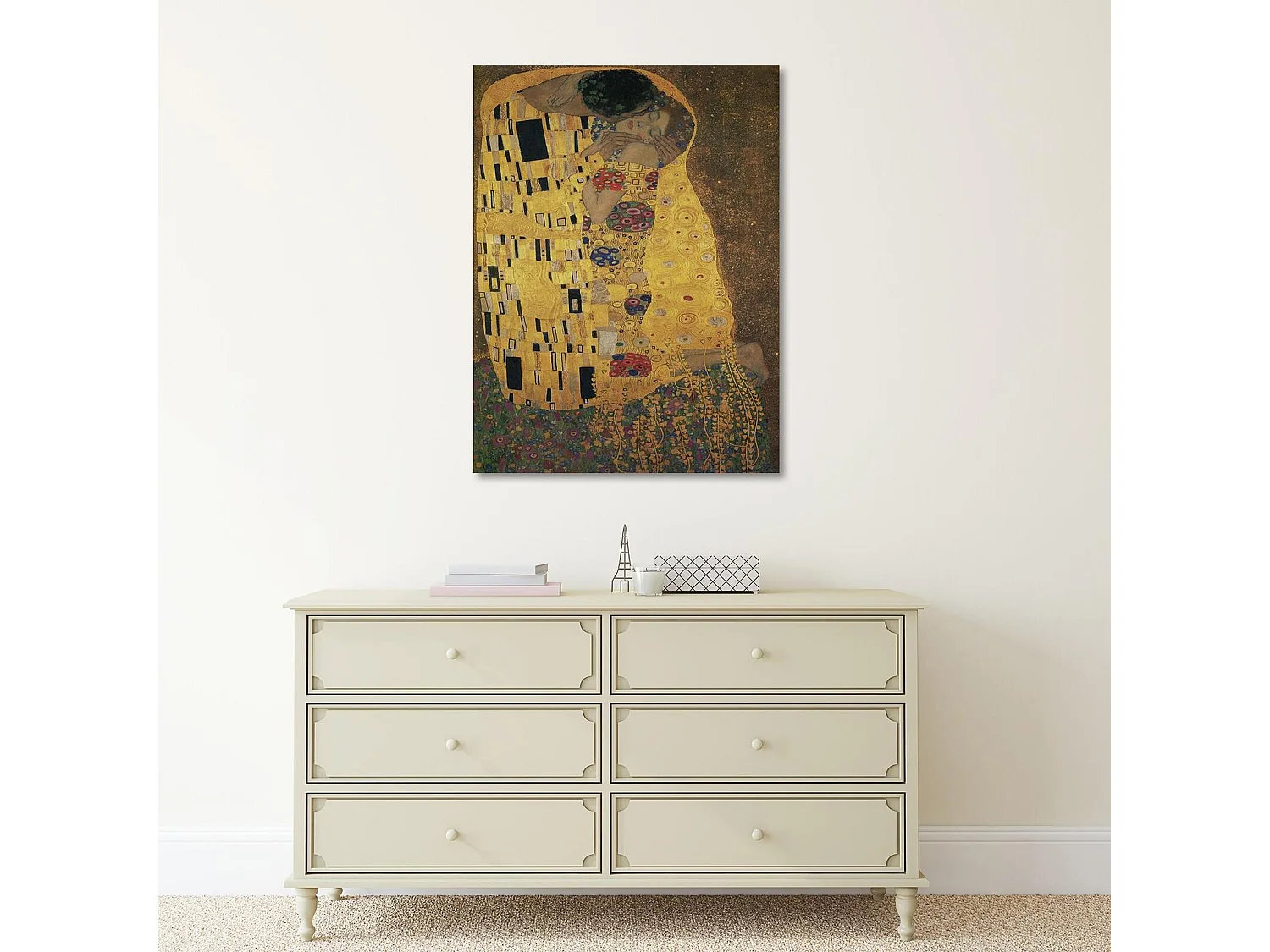 Tableau image de reproduction de bois g. Klimt - « le baiser » - 50 x 70 cm