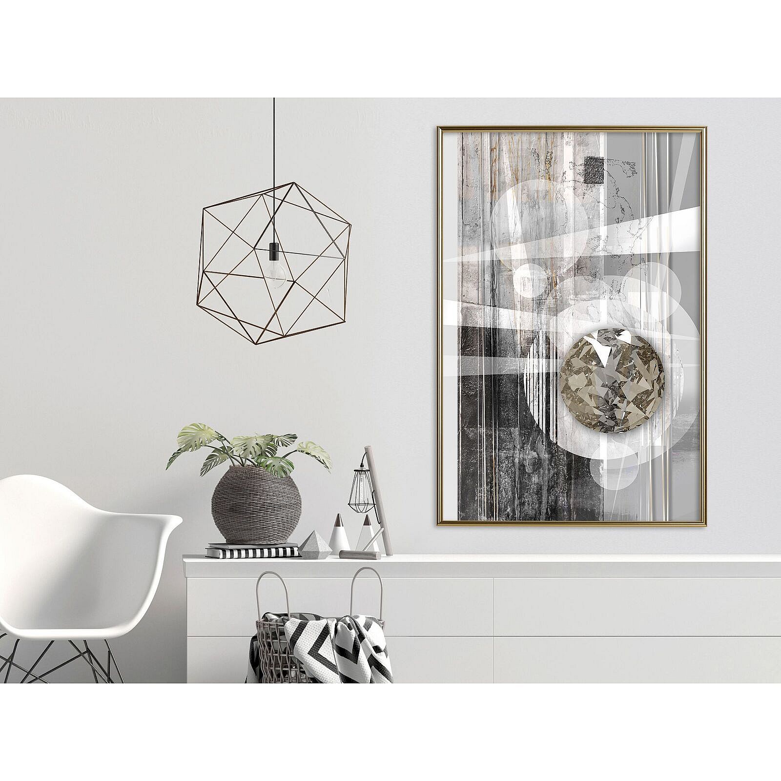Tableau Diamant 3D Ange - Avec Cadre Bois - 30x30 Cm - Kit Neuf